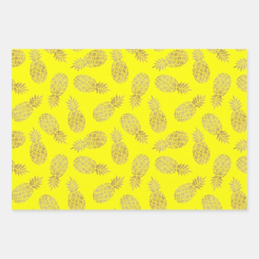 Gelbe Ananas Geschenkpapier Set (Vorderseite 3)