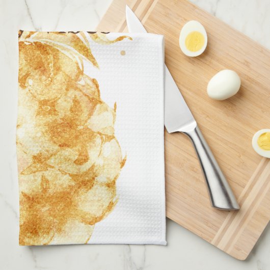 Gelbe Ananas Geschirrtuch (Viertel Falte)
