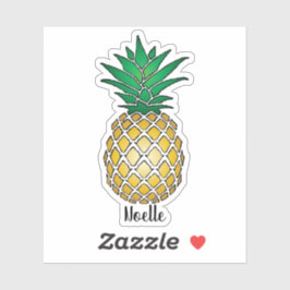 Gelbe Ananas, Ihr Name Aufkleber