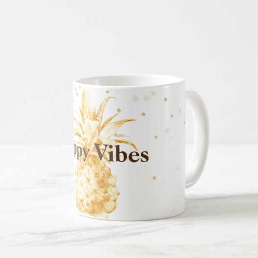 Gelbe Ananas Kaffeetasse (VorderseiteRechts)