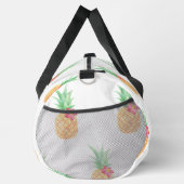 Gelbe Ananas mit rosa Blume Nahtloses Muster Duffle Bag (Rechts)
