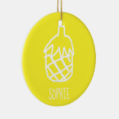 Gelbe Ananas, moderne, einfache Kontur Keramik Ornament (Rechts)