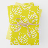Gelbe Ananas niedliches Design Geschenkpapier Set (Beispiel)