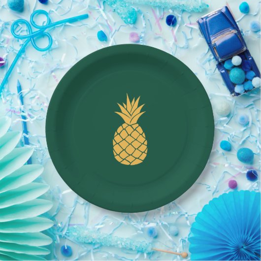 Gelbe Ananas Pappteller (Party)