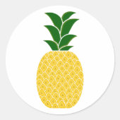 Gelbe Ananas Runder Aufkleber (Vorderseite)