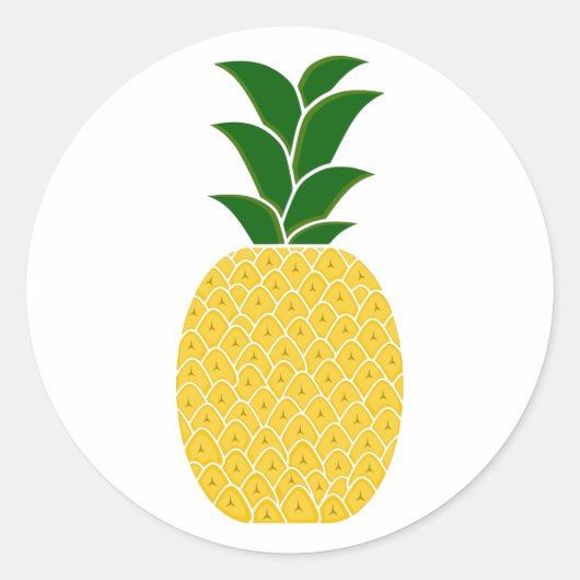 Gelbe Ananas Runder Aufkleber (Vorderseite)