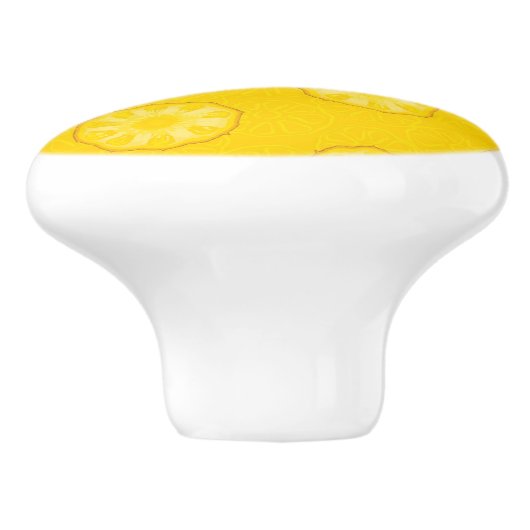 Gelbe Ananas schneidet Muster Keramikknauf (Seitenansicht)