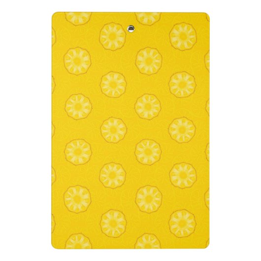 Gelbe Ananas schneidet Muster Mini Klemmbrett (Rückseite)