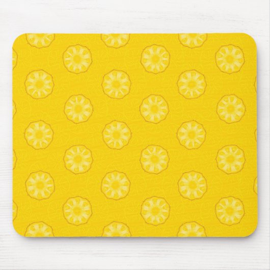 Gelbe Ananas schneidet Muster Mousepad (Vorne)