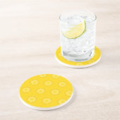 Gelbe Ananas schneidet Muster Sandstein Untersetzer (Seite)