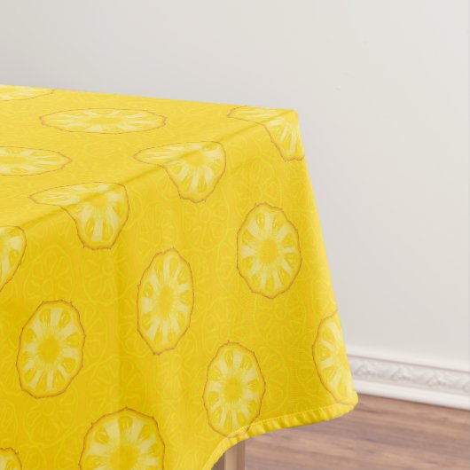 Gelbe Ananas schneidet Muster Tischdecke (Beispiel)