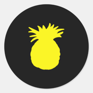 Gelbe Ananas Silhouette Runder Aufkleber