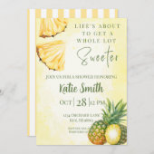 Gelbe Ananas Themendusche Einladung (Vorne/Hinten)