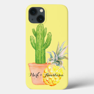 Gelbe Ananas und Kakteen der modernen Liebe Case-Mate iPhone Hülle