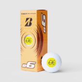 Gelbe Anfangsbuchstaben Monogramm Name Golfball (Verpackungen)