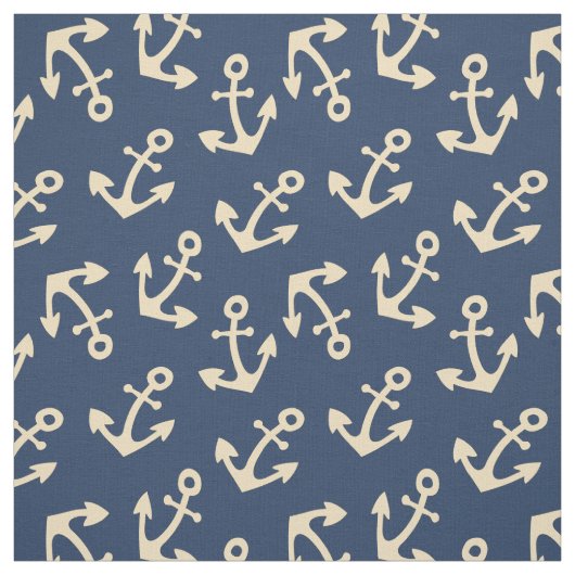 Gelbe Anker auf Marinegewebe von Yard Stoff (Muster)