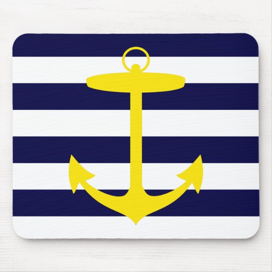 Gelbe Anker-Silhouette Mousepad (Vorne)
