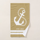 Gelbe Anker und Streifen Badhandtuch Set (Handtuch)