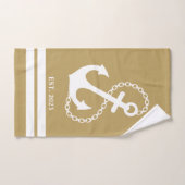 Gelbe Anker und Streifen Badhandtuch Set (Handtuch)