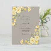 Gelbe anspruchsvolle Wiesenhochzeit Einladung (Stehend Vorderseite)