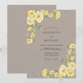 Gelbe anspruchsvolle Wiesenhochzeit Einladung (Vorne/Hinten)
