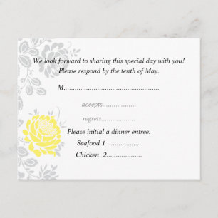 Gelbe Antwortkarte Hochzeitseinladungen UAWG RSVP Karte