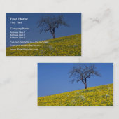 gelbe Apfelbaum- und Löwenzahnwiesen-Blumen Visitenkarte (Vorne/Hinten)
