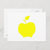 Gelbe Apfelform Postkarte (Vorne/Hinten)