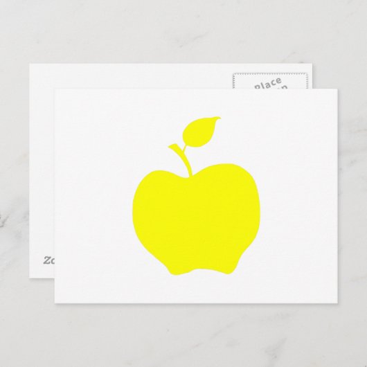 Gelbe Apfelform Postkarte (Vorne/Hinten)