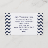 Gelbe Apple-Marine-Zickzack Lehrer Visitenkarte (Rückseite)