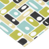 Gelbe Aqua-Grüne Rechtecke aus den 50er Jahren Tischdecke (Schrägansicht)