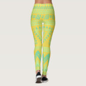 Gelbe Aqua-Tribal-Leggings Leggings (Rückseite)