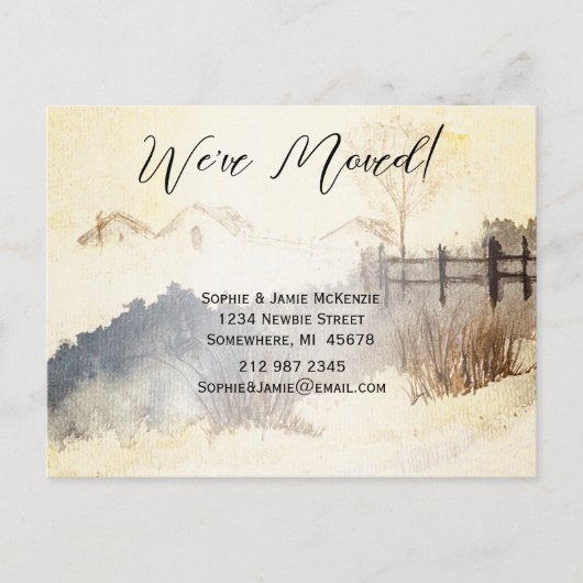 Gelbe Aquamarine, rustikale Wasserfarbe, die wir b Ankündigungspostkarte (Vorderseite)