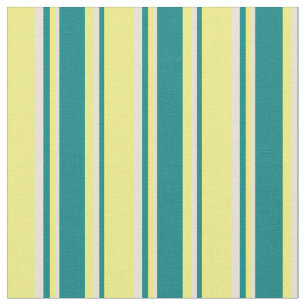 Gelbe, Aquamarine und Bisken-farbene Streifen Stoff