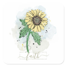 Gelbe Aquarell-Blumen-Glaube