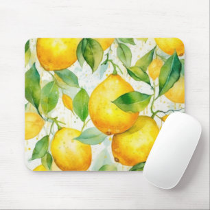 GELBE AQUARELL-LIMONEN, DIE IN EINEM BAUM HÄNGEN MOUSEPAD