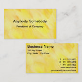 Gelbe Aquarell-Wäsche-Visitenkarte Visitenkarte (Vorne/Hinten)