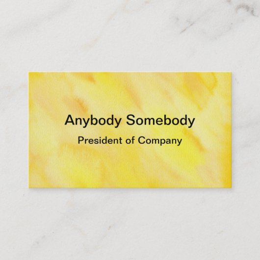 Gelbe Aquarell-Wäsche-Visitenkarte Visitenkarte (Vorderseite)