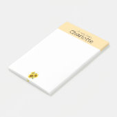 Gelbe Aquarellblume Name Nachhinweise Post-it Klebezettel (angewinkelt)