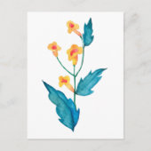 Gelbe Aquarellblume Postkarte (Vorderseite)