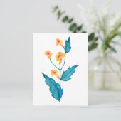 Gelbe Aquarellblume Postkarte (Stehend Vorderseite)