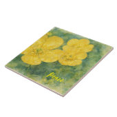 Gelbe Aquarellblumen Fliese (Seite)