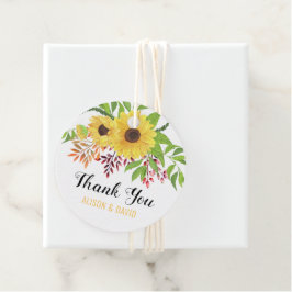 Gelbe Aquarellblumen Hochzeit Danke Geschenkanhänger