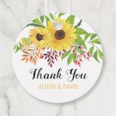 Gelbe Aquarellblumen Hochzeit Danke Geschenkanhänger (Vorderseite)