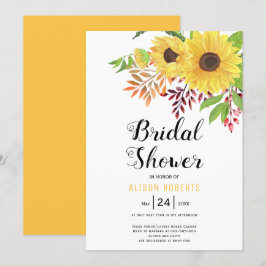 Gelbe Aquarellblumen Hochzeitssorgen Brautparty Einladung