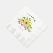 Gelbe Aquarellblumen rustikale Blumenzehen Serviette (Ecke)