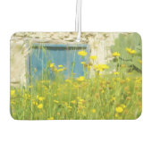 Gelbe Aquarellfarben-Blume Autolufterfrischer (Rückseite)