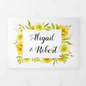 Gelbe Aquarellfarben-Blume Blumenzehen Dreifach Gefaltete Einladung (Cover)