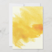 Gelbe Aquarellfarben-Blume Blumenzehen Einladung (Rückseite)
