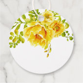 Gelbe Aquarellfarben Blume Hochzeit Danke Geschenkanhänger (Rückseite)